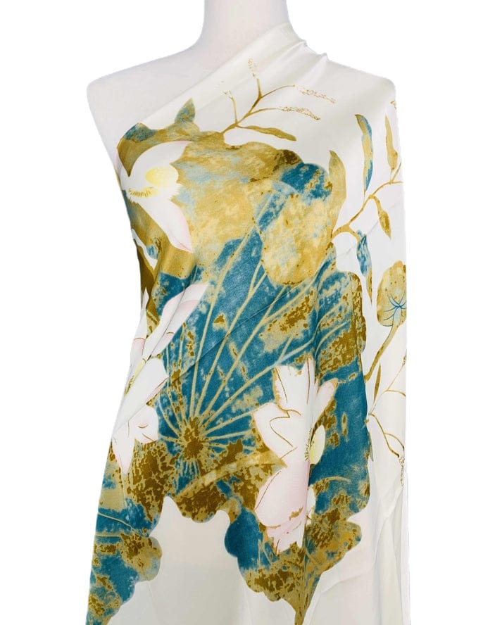 JC Sunny Fashion JC Sunny Silk-Feeling Lotus Floral & Leaf Scarf - Little Miss Muffin Children & Home