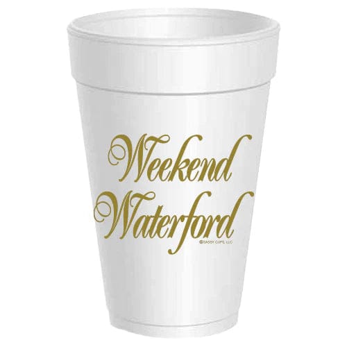 Metallic Gold Weekend Waterford Styrofoam Cups