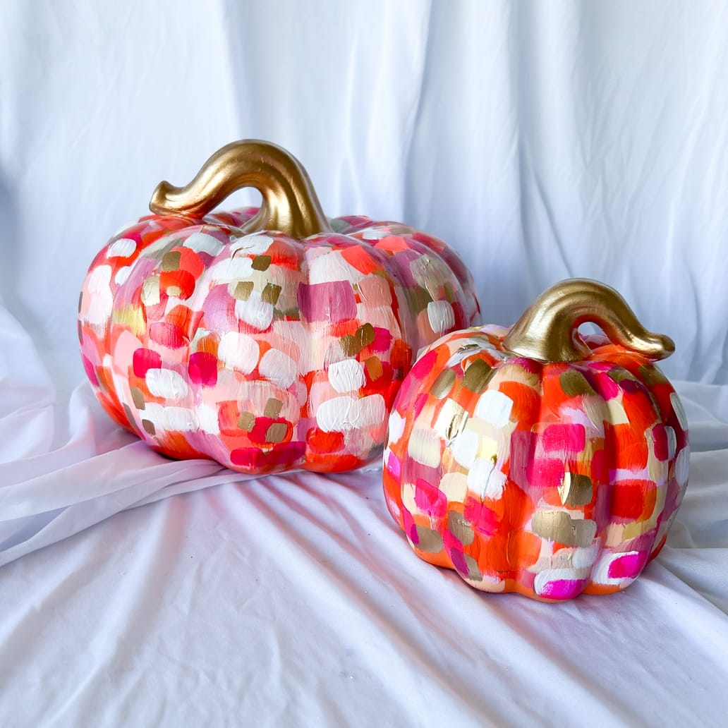 Jessica Reynolds Art Orange & Pink Abstract Pumpkin - Little Miss Muffin Children & Home
