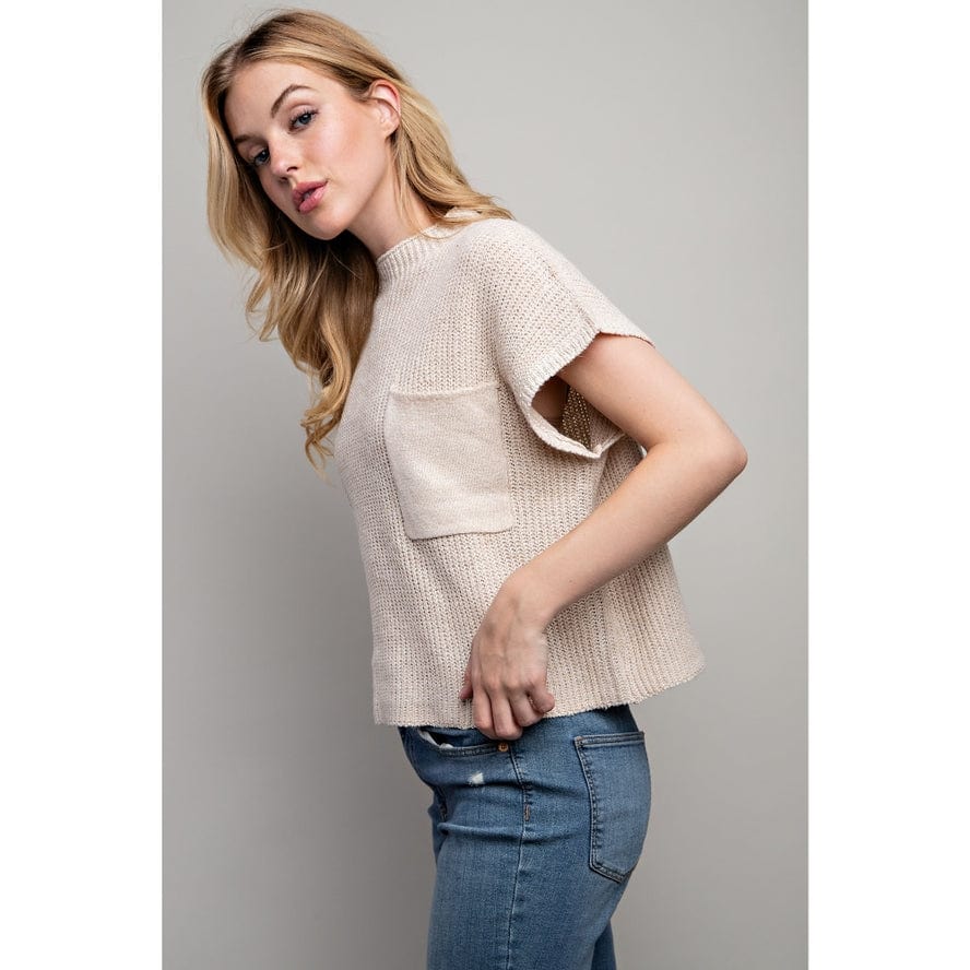 Sweet Generis Sweet Generis Drop Shoulder Rib Knit Short Sleeve Sweater - Little Miss Muffin Children & Home