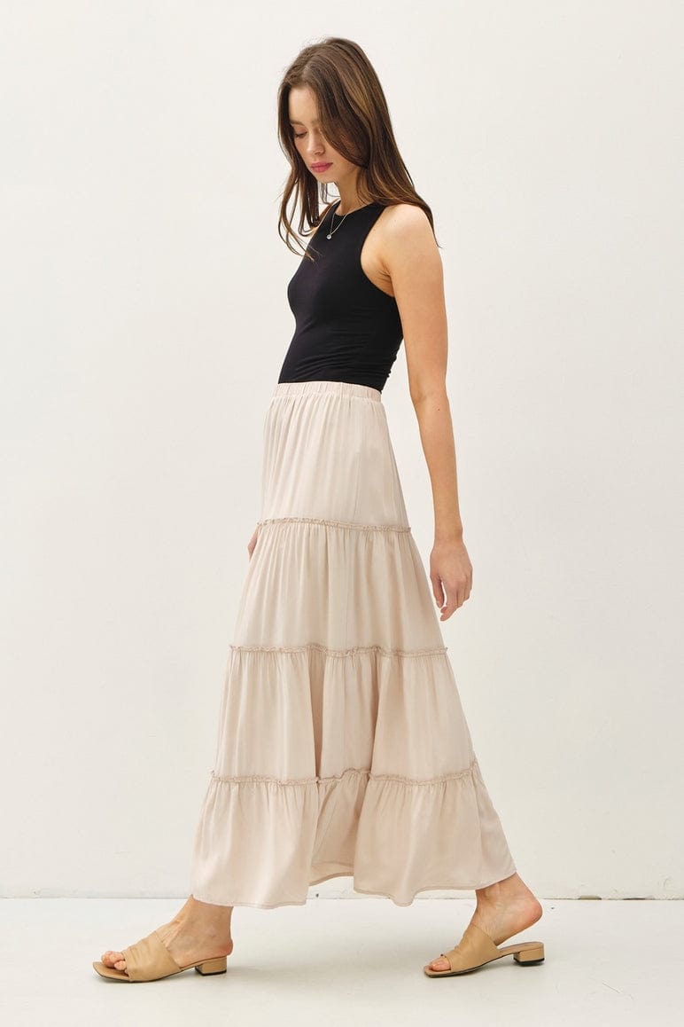Be Cool Be Cool Tiered Maxi Skirt in Stone - Little Miss Muffin Children & Home
