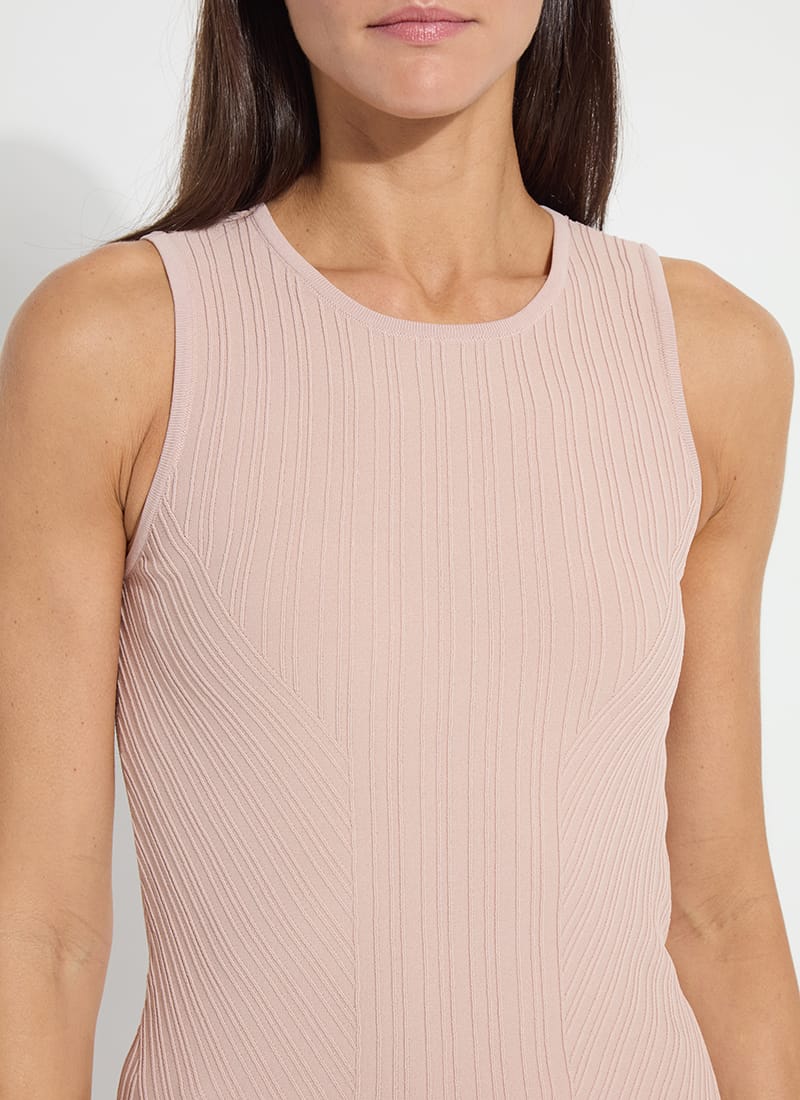 Lysse Andreia Ribbed Knit Tank in Sabbia Rose