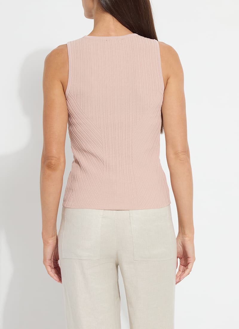 Lysse Andreia Ribbed Knit Tank in Sabbia Rose