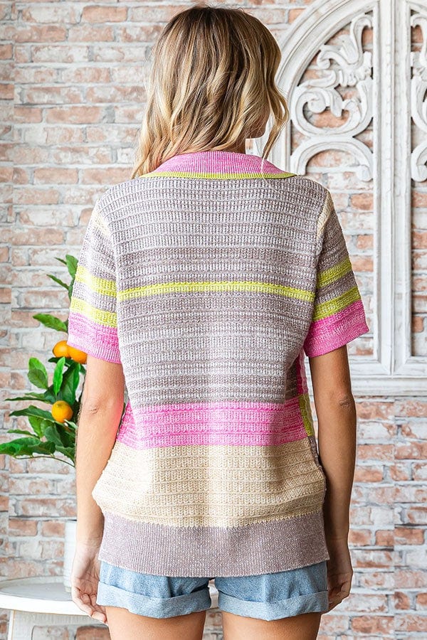 First Love First Love Color Block Short Sleeve Sweater - Little Miss Muffin Children & Home