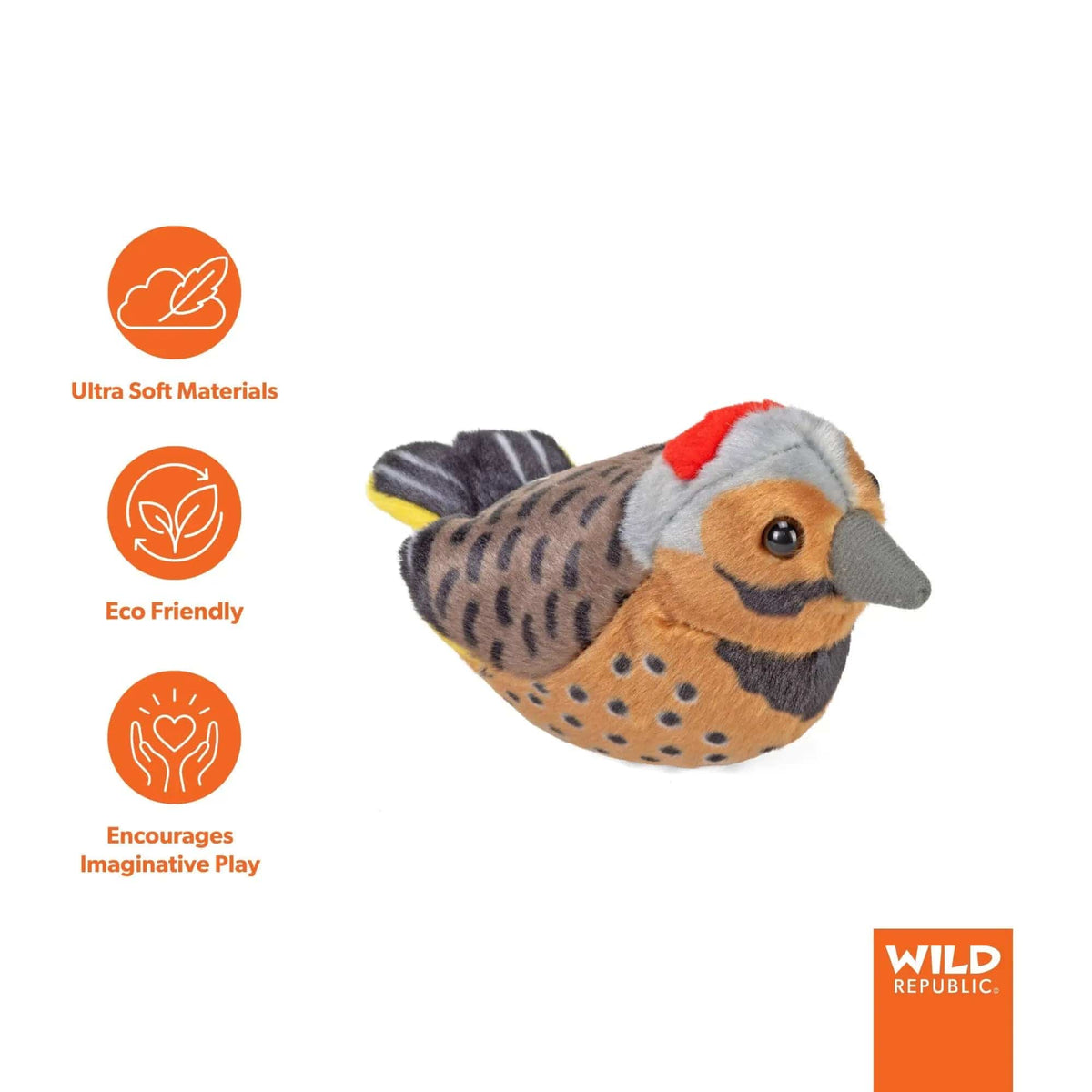 Wild Republic Audubon Northern Flicker Plush Bird with Sound, 5.5", view 7