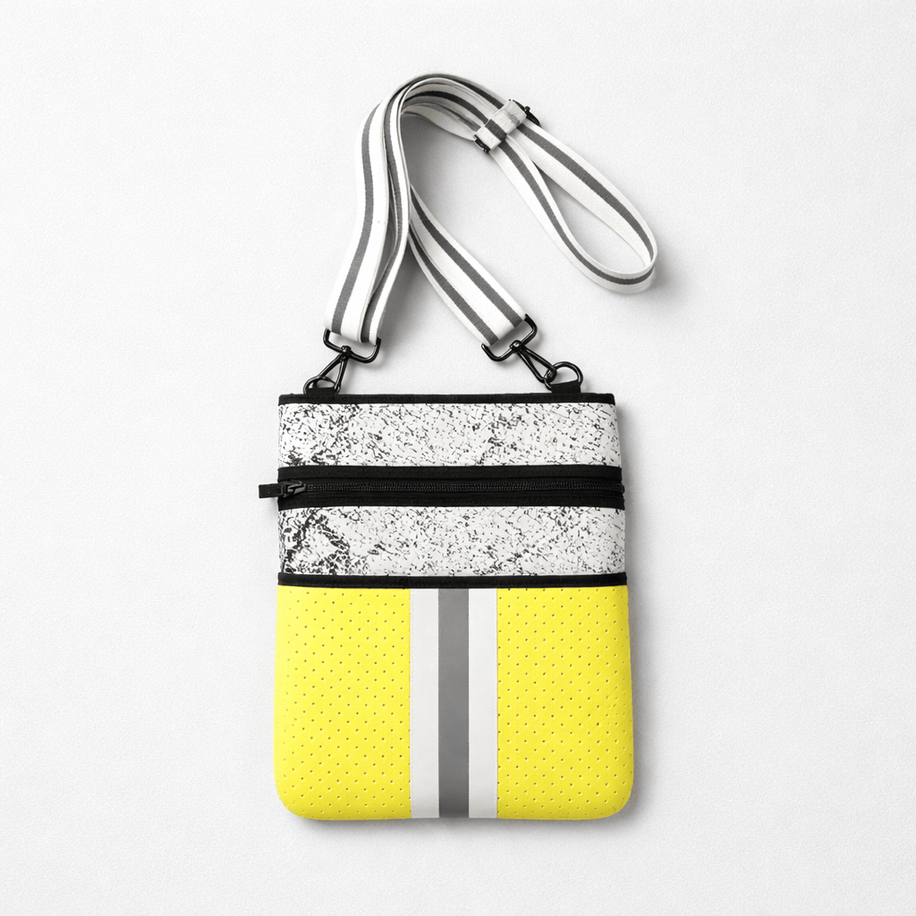 Crossbody White Snake/Yellow Neon