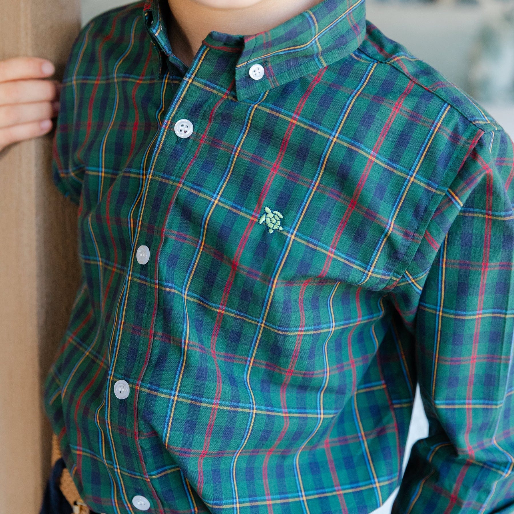 Bailey Boys Roscoe Button Down in Watson - Little Miss Muffin Children & Home