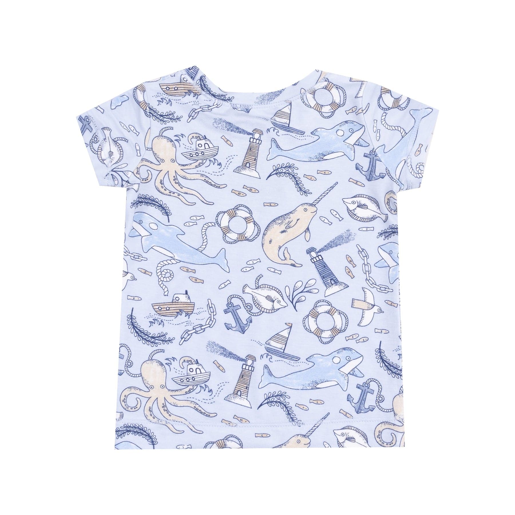 Angel Dear Angel Dear Nautical Notebook Short Sleeve Loungewear Set - Little Miss Muffin Children & Home