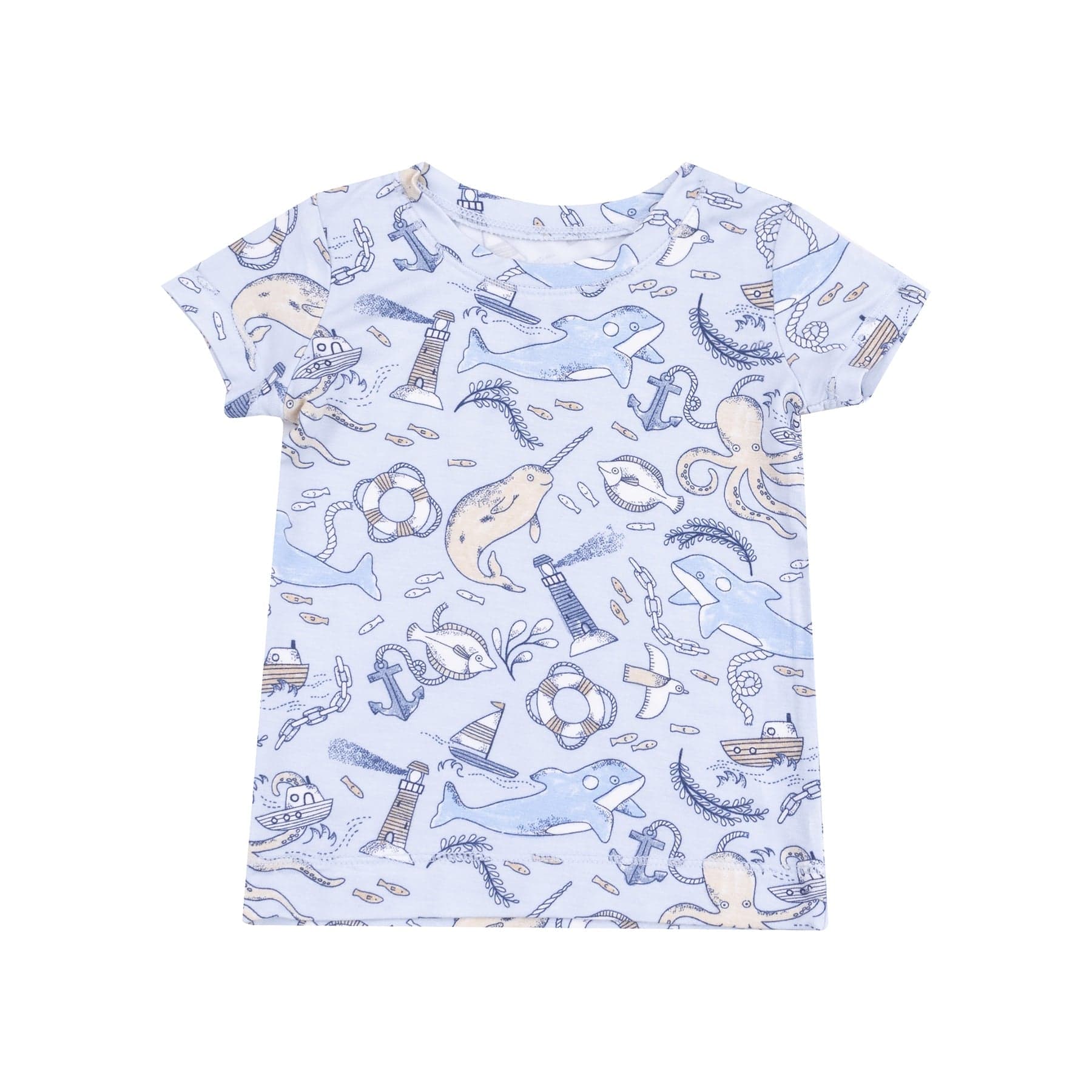 Angel Dear Angel Dear Nautical Notebook Short Sleeve Loungewear Set - Little Miss Muffin Children & Home