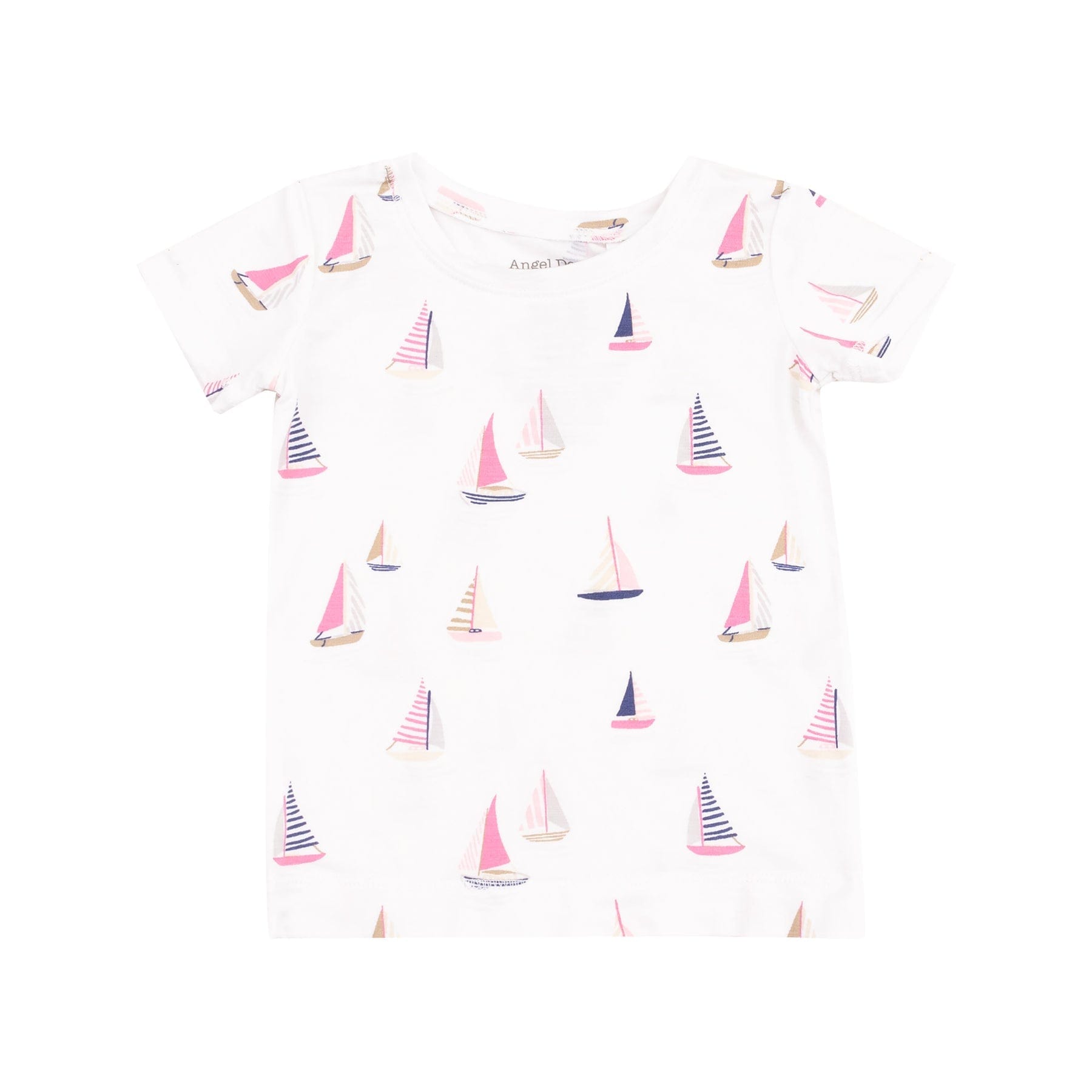 Angel Dear Angel Dear Sailboats Pink Short Sleeve Loungewear Set - Little Miss Muffin Children & Home