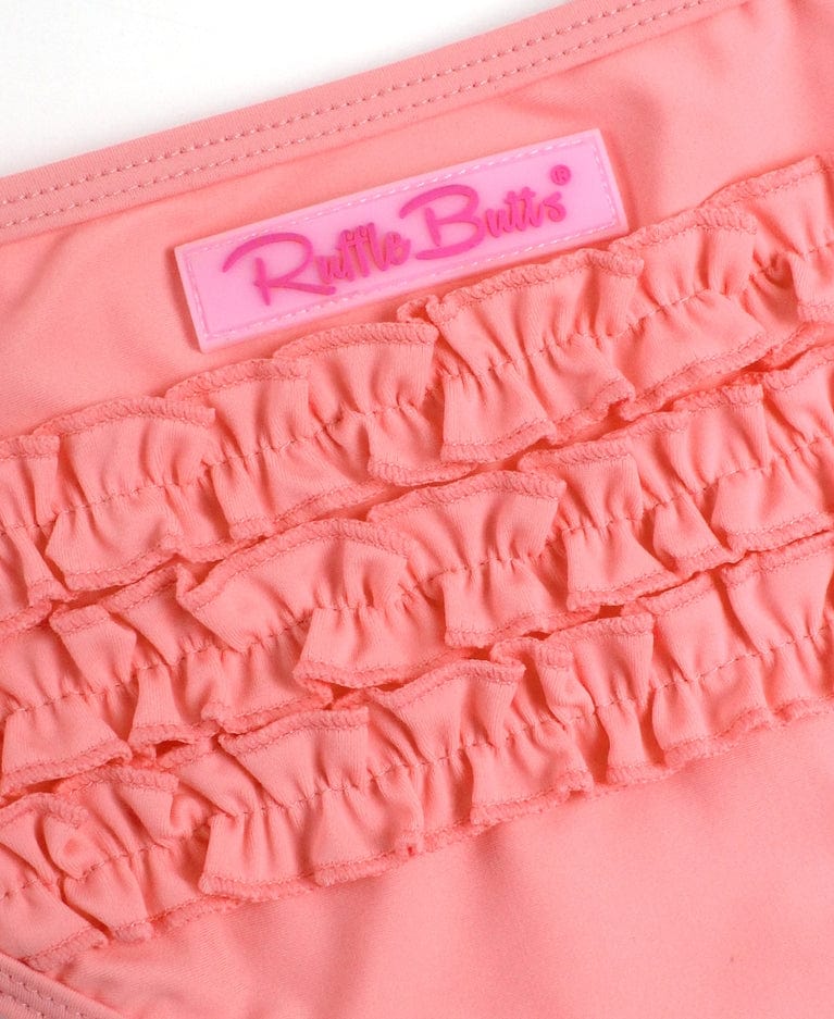 Ruffle Butts Ruffle Butts Bubblegum Pink Scalloped Hem Long Sleeve Rash Guard with Ruffle Bikini Bottoms - Little Miss Muffin Children & Home