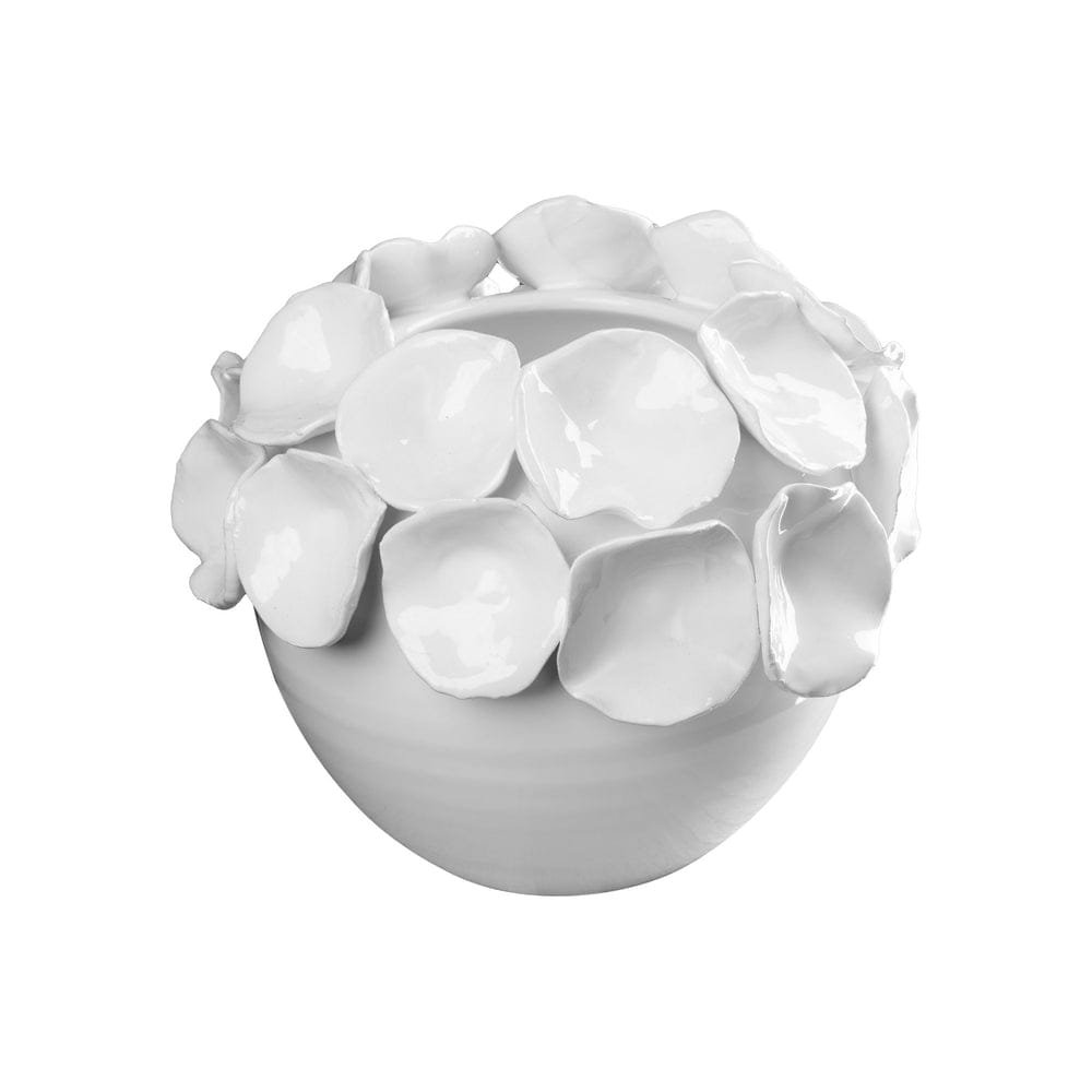 Nasturtium White Cachepot with Petals