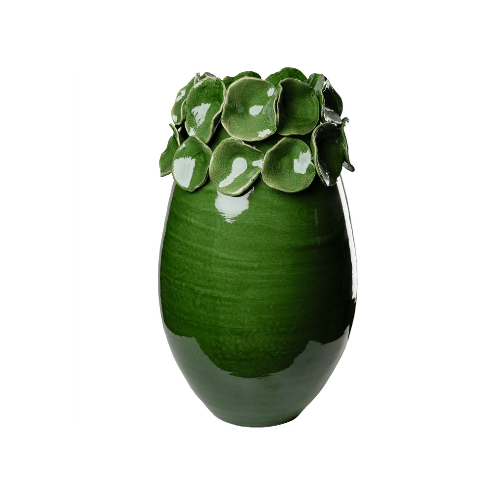 Nasturtium Green Vase with Petals