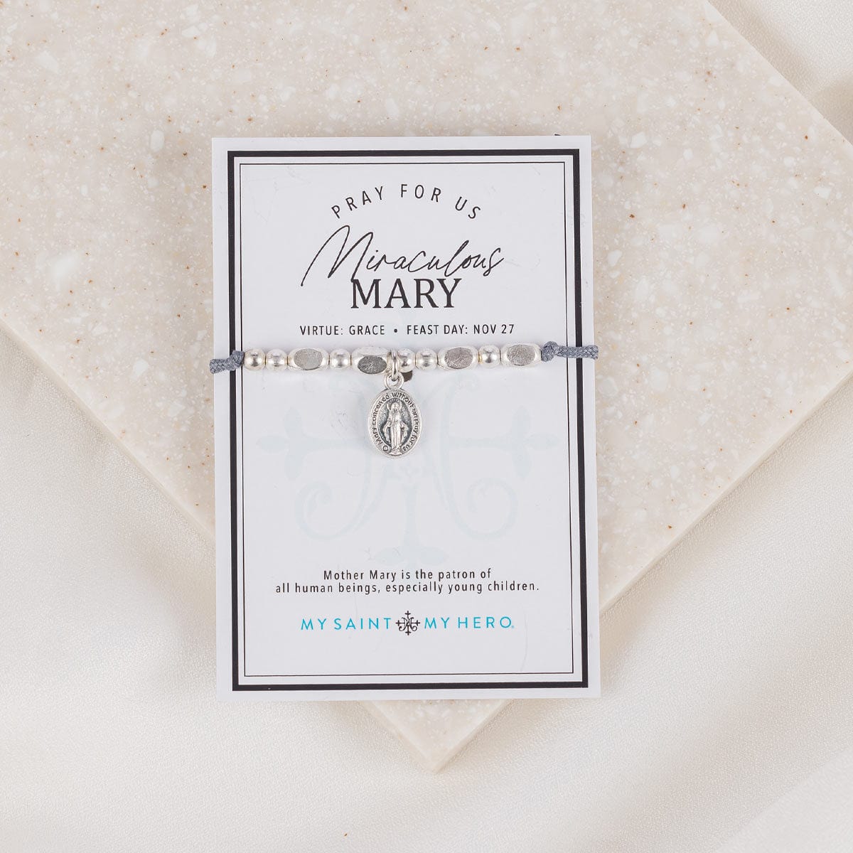 My Saint My Hero The Little Saints Bracelet Miraculous Mary, Silver - Little Miss Muffin Children & Home