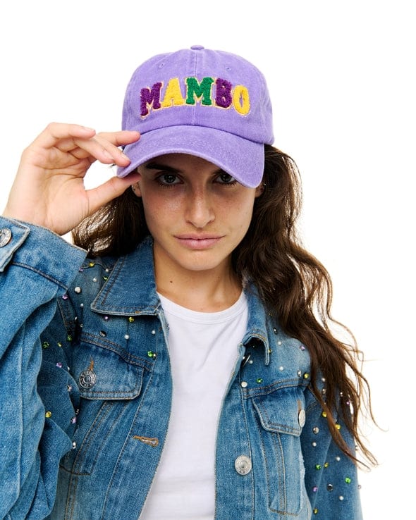 SongLily SongLily Mardi Gras Chenille Mambo Baseball Cap - Little Miss Muffin Children & Home