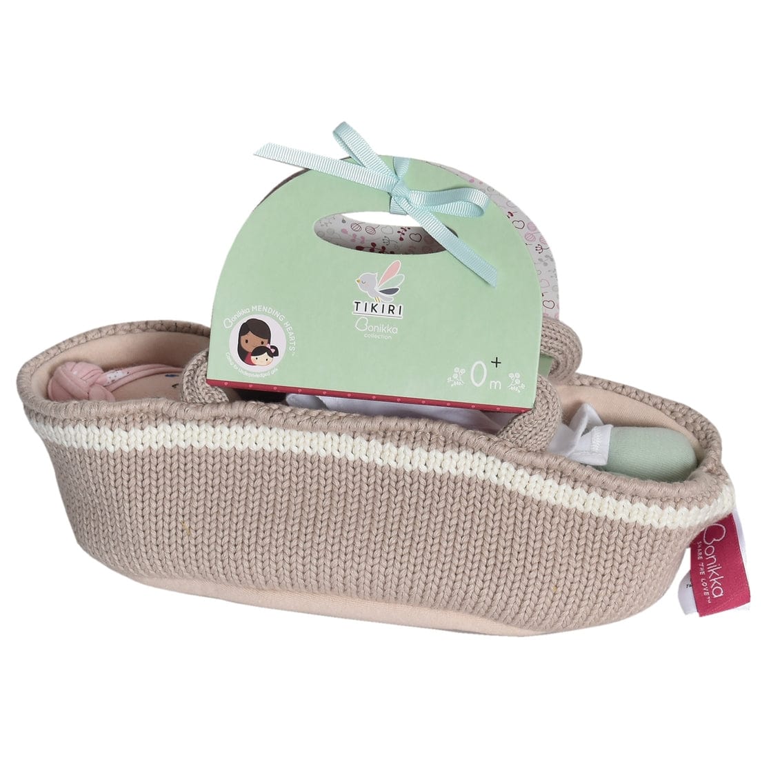 Tikiri Toys Tikiri Toys Soft Doll Remi Baby Light Skin with Carry Cot, Bottle & Blanket - Little Miss Muffin Children & Home