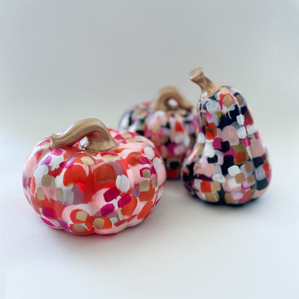 Jessica Reynolds Art Large Orange and Pink Abstract Pumpkin - Little Miss Muffin Children & Home