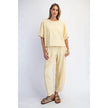 Mineral Washed Boxy Top & Barrel Pant Set in Lemonilla