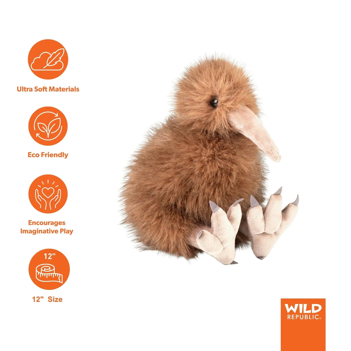 Wild Republic Cuddlekins Eco Kiwi Plush, view 3