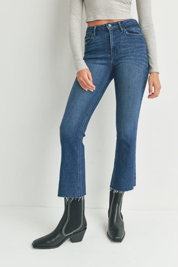 Just Black Just Black Denim High Rise Crop Flare in Dark Denim - Little Miss Muffin Children & Home