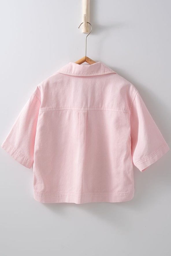 Urban Daizy Urban Daizy Collared Camp Shirt in Soft Pink - Little Miss Muffin Children & Home