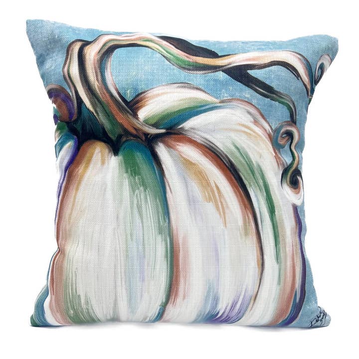Rachel Brooks Design Turquoise Pumpkin Velvet Pillow - Little Miss Muffin Children & Home