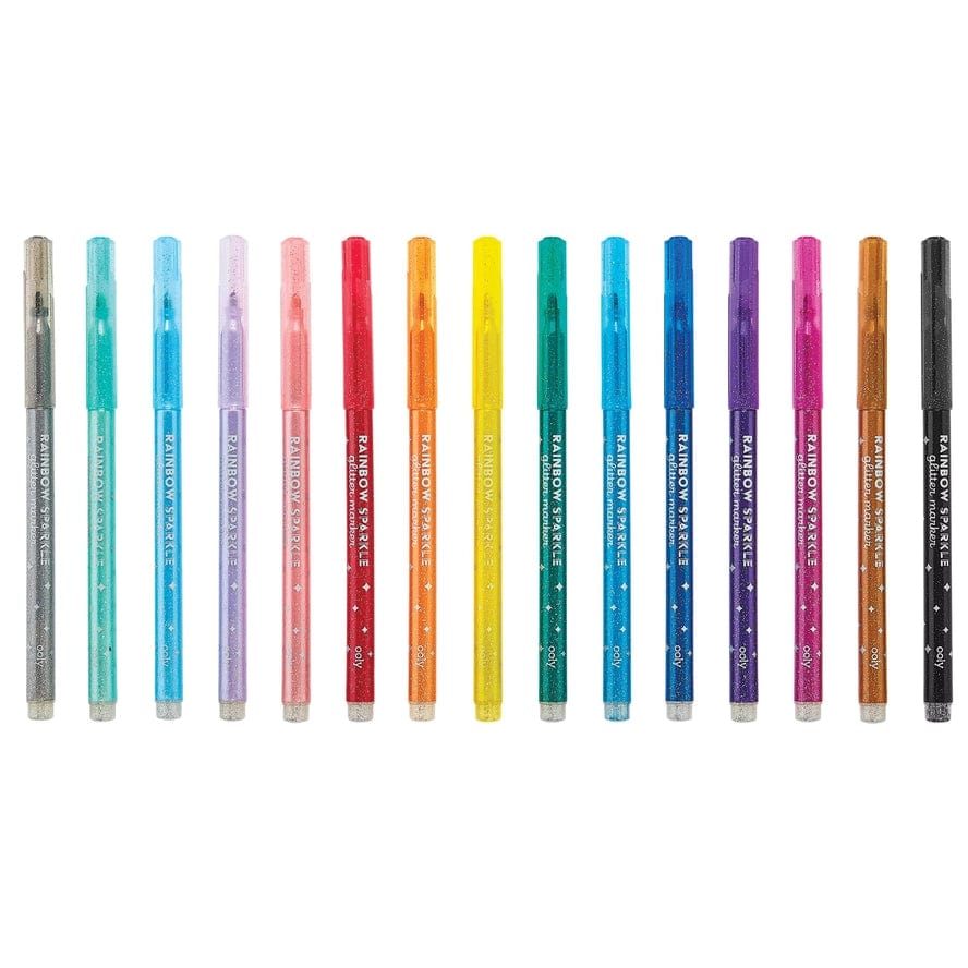 Ooly Ooly Rainbow Sparkle Glitter Markers, Set of 15 - Little Miss Muffin Children & Home