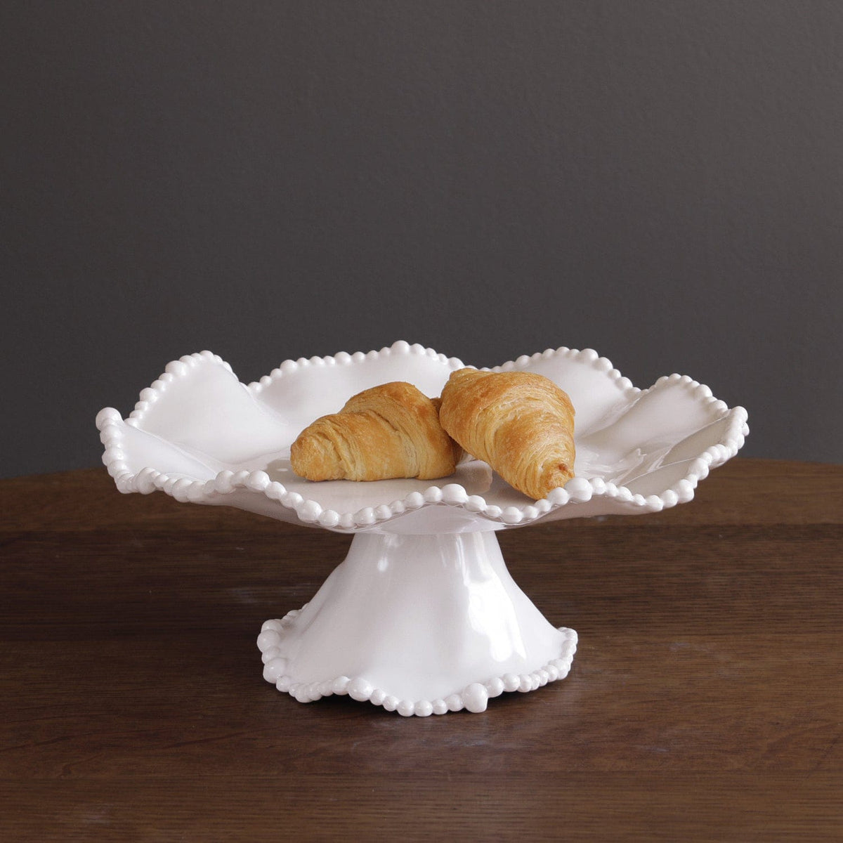 Beatriz Ball Vida Alegria Small Pedestal Cake Plate, White - Little Miss Muffin Children & Home