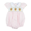 Rosie Turkey Smocked Waiste Bubble with White Peter Pan Collar