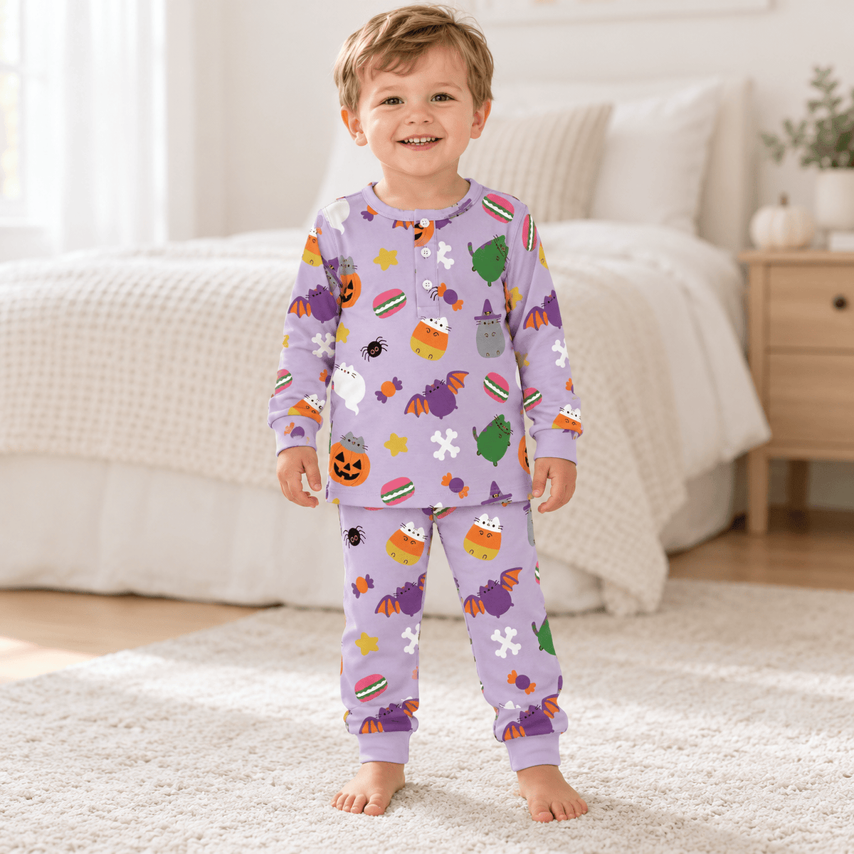 Lulu Bebe Lulu Bebe Kids’ Halloween Pima Cotton 2-Piece Pajamas – Lavender - Little Miss Muffin Children & Home