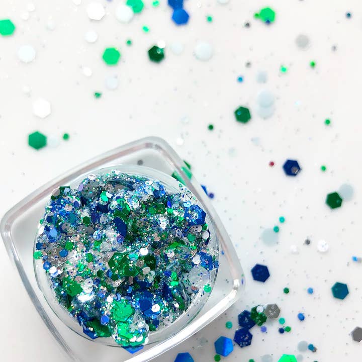 Nola Glitter Goddess Teal Green Tulane Wave Face and Body Glitter Gel - Little Miss Muffin Children & Home