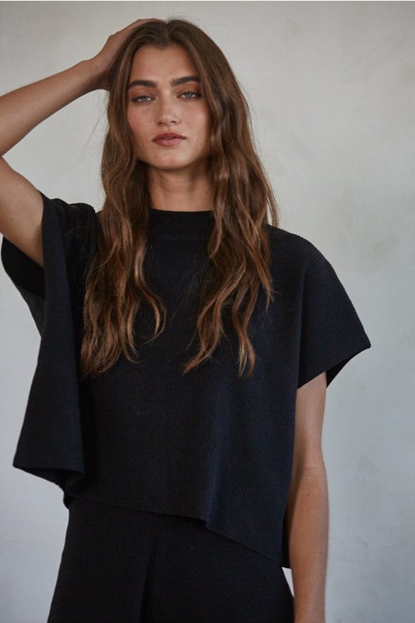 By Together By Together Cap Sleeve Knit Sweater in Black - Little Miss Muffin Children & Home