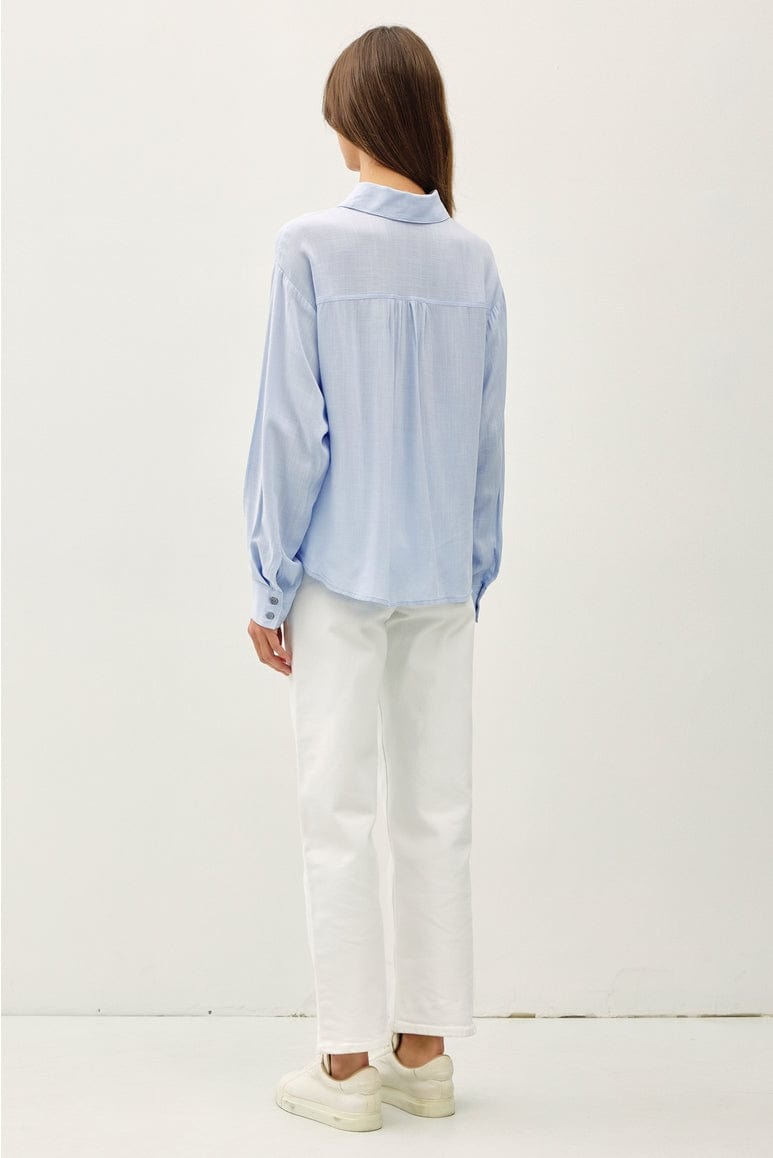 Be Cool Be Cool Twist Detail Button Down Shirt in Light Blue - Little Miss Muffin Children & Home