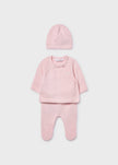 pink 3 piece knit gift set