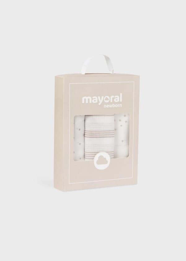 Mayoral Usa Inc Mayoral 3-Piece Set of Gauze Muslin Baby Cloths - Little Miss Muffin Children & Home