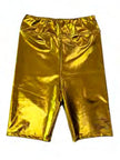 Mardi Gras Creations Junior Metallic Gold Biker Shorts - Little Miss Muffin Children & Home
