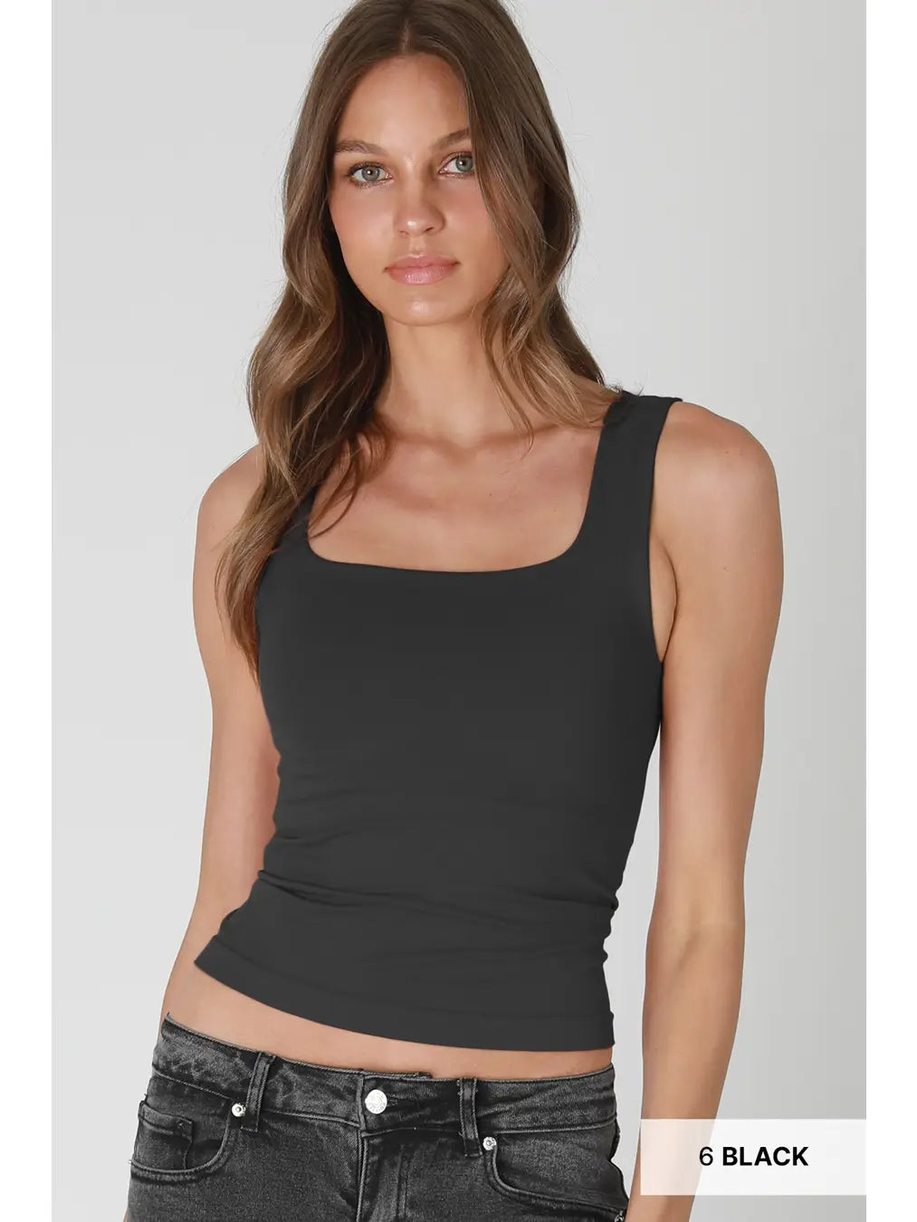 Black Clean Line Square Top