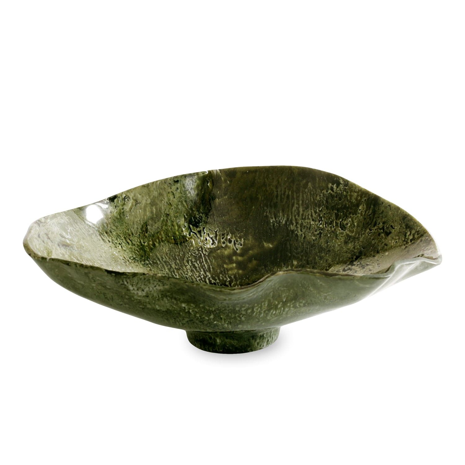 Resin Malachite Small Oval Green Bowl