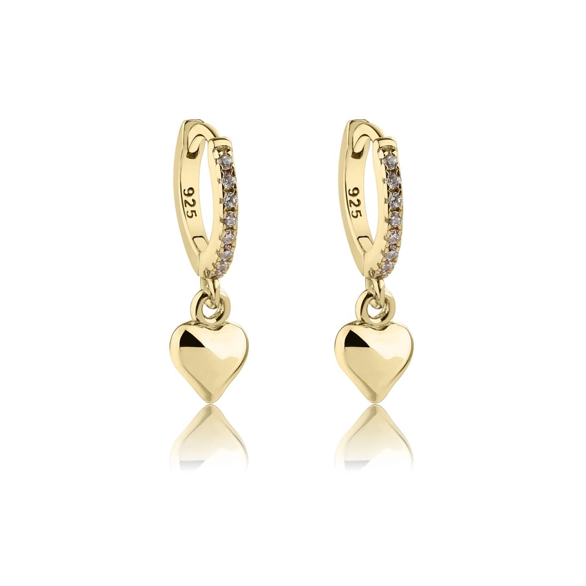 Cherished Moments Girls Heart Huggie Hoop Earrings in 14k Gold-Plated & Sterling Silver - Little Miss Muffin Children & Home