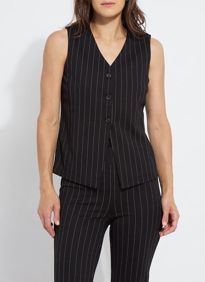 Lysse Lysse Marisa Ponte Gilet in Soft Soothing Stripe - Little Miss Muffin Children & Home