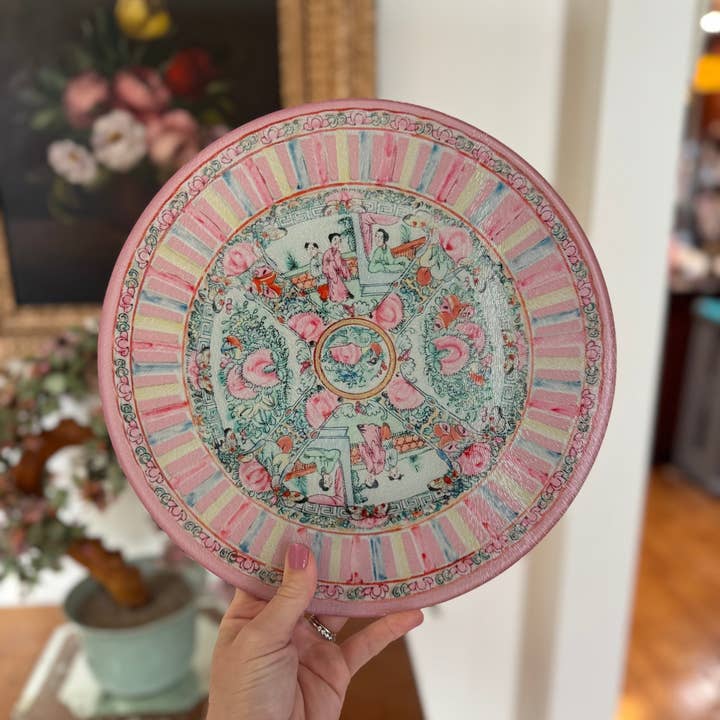 Home with Hillary Grandmillennial China Plate Cutting Board - Reticulated Rose Medallion - Little Miss Muffin Children & Home