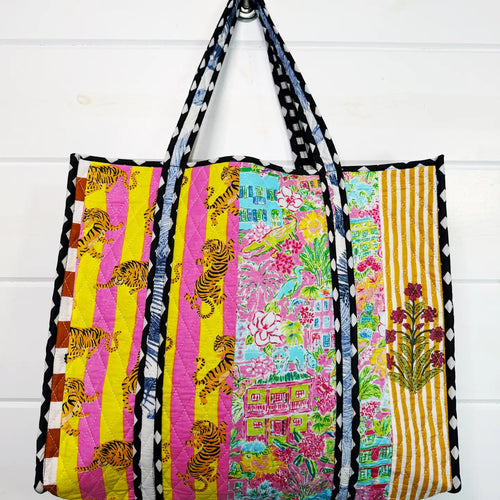 Signature Patchwork Quilted Tote Bag