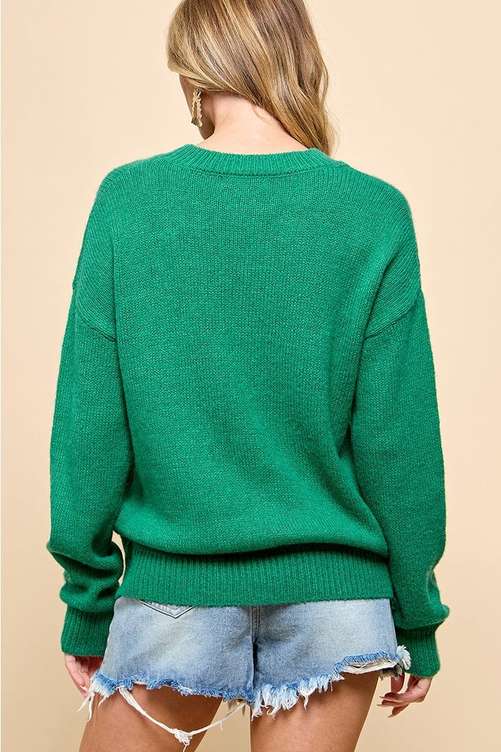 Cezele Cezele Heart Long Sleeve Knit Sweater - Little Miss Muffin Children & Home