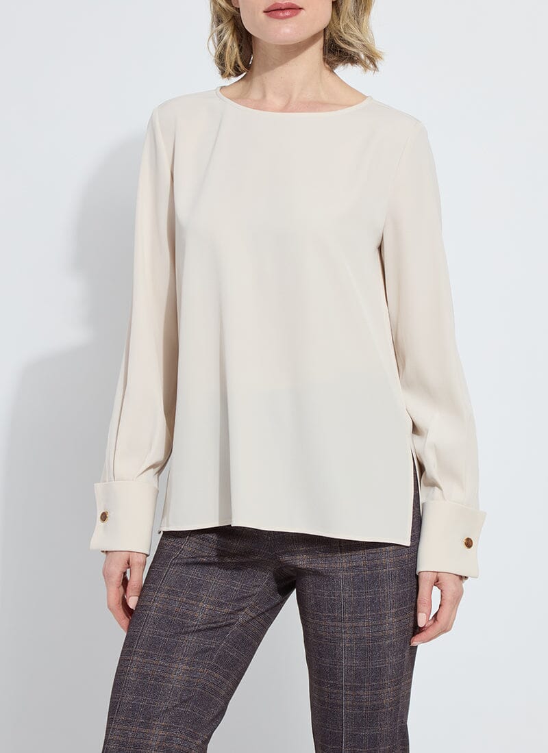Silky Cream Talita French Cuff Blouse