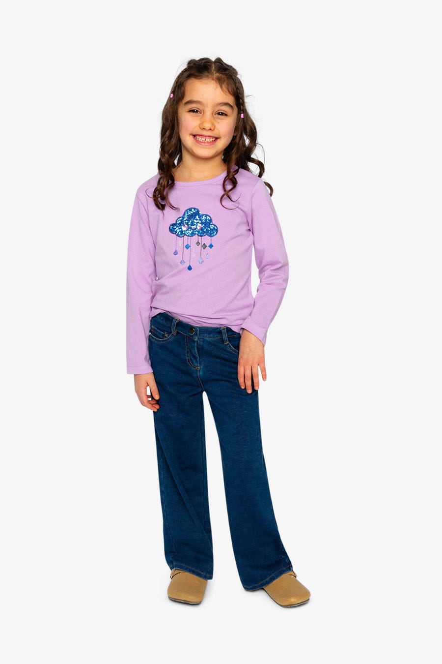 Deux Par Deux Navy Denim Jeggings with Lurex - Little Miss Muffin Children & Home