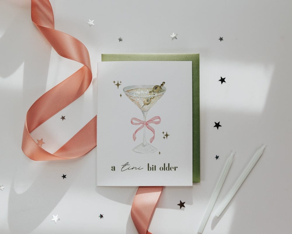 Lavender Vines 'Tini Bit Older' Olive Martini Birthday Greeting Card - Little Miss Muffin Children & Home