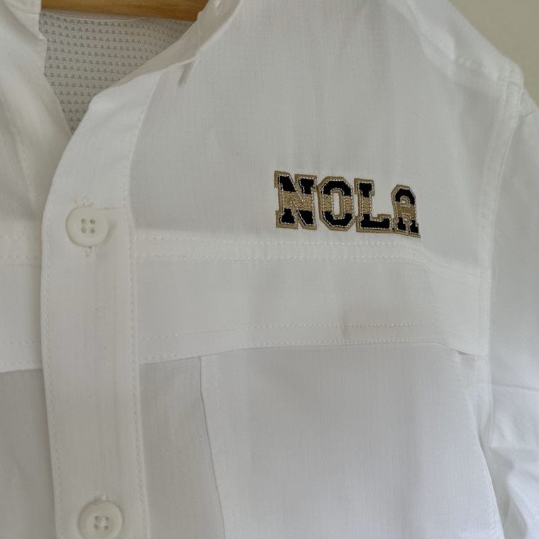 Whereable Art WHEREable Art NOLA Fishing Shirt in White - Little Miss Muffin Children & Home