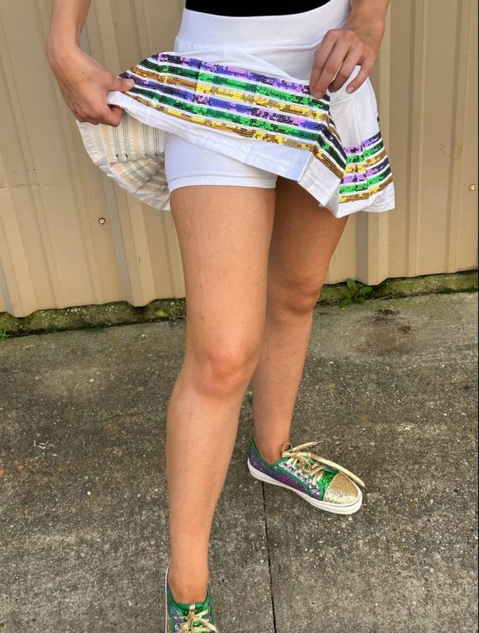 Mardi Gras Creations Mardi Gras Creations Sequin Adult Skort - White - Little Miss Muffin Children & Home