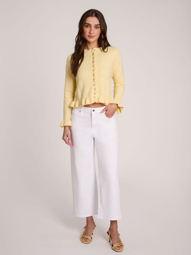 Yoga Jeans Yoga Jeans Lily High-Waisted Cropped Wide-Leg Jeans - 25" Inseam in White Lotus - Little Miss Muffin Children & Home
