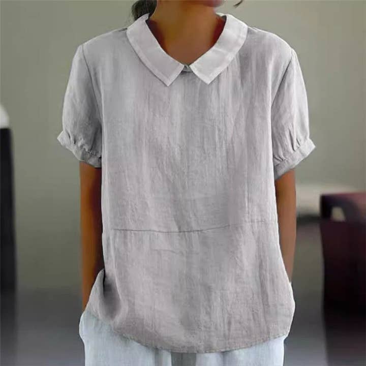 light grey peter pan collar blouse